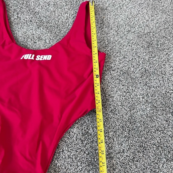 Full Send One Piece Red Thong Women’s Swimsuit Bathing Suit California Size XL - Picture 3 of 8